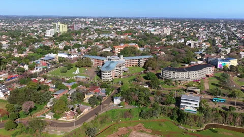 Parque de la Salud and Urban Landscape in Posadas Argentina Vídeos de archivo 344353682