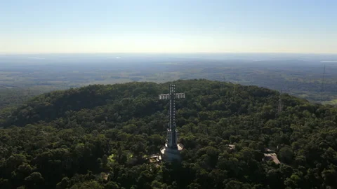 Parque Temático de la Cruz orbit above Misiones rainforest Santa Ana Stock Footage 335984502