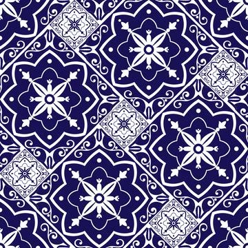 Parquet floor tile pattern vector seamless with ceramic print. Vintage mosaic Stock Illustration