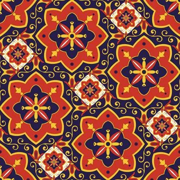 Parquet floor tile pattern vector seamless with ceramic print. Vintage mosaic Illustrazione stock