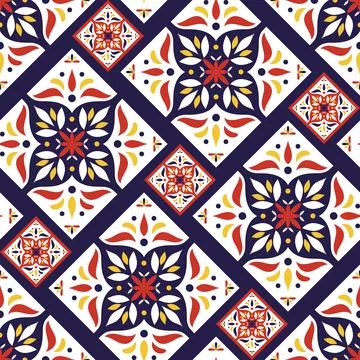 Parquet floor tile pattern vector seamless with ceramic print. Vintage mosaic Illustrazione stock