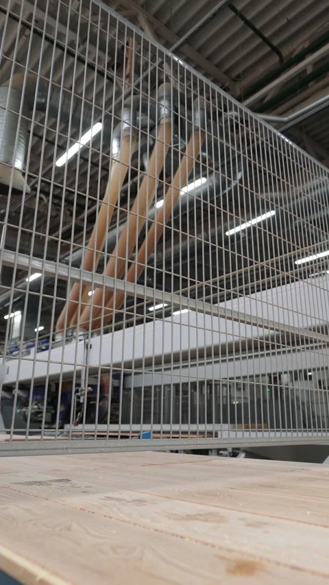 Parquet is manufactured with using automatic lines Stock Footage 293301481