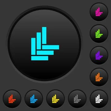 Parquet pattern dark push buttons with color icons Illustrazione stock