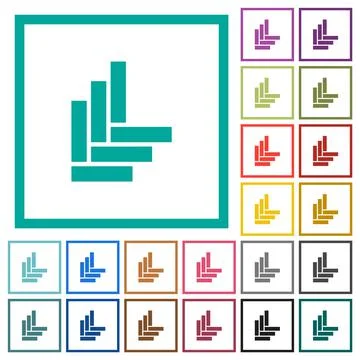 Parquet pattern flat color icons with quadrant frames イラスト素材