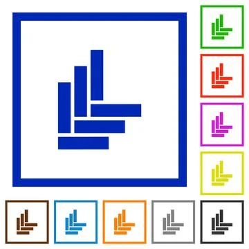 Parquet pattern flat framed icons Stock Illustration