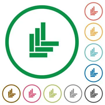 Parquet pattern flat icons with outlines Stock Illustration