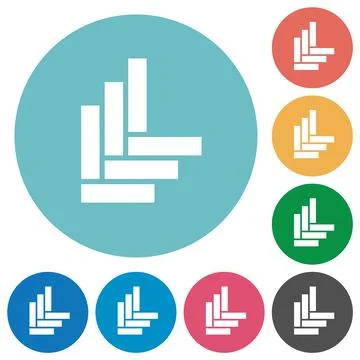 Parquet pattern flat round icons Stock Illustration