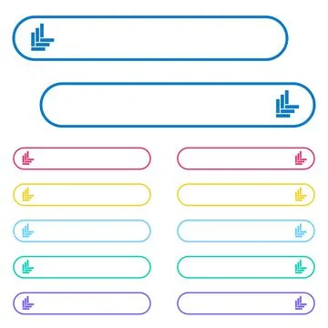 Parquet pattern icons in rounded color menu buttons Illustrazione stock