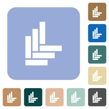 Parquet pattern rounded square flat icons Stock Illustration