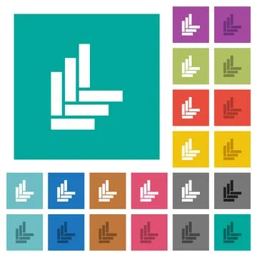 Parquet pattern square flat multi colored icons Stock Illustration