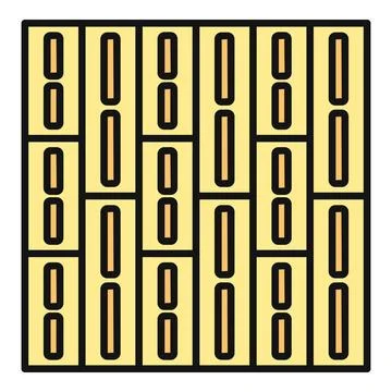 Parquet wood floor construction pattern flooring icon Illustrazione stock