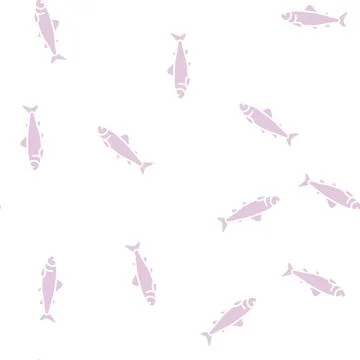 Parr salmon glyph seamless pattern Stock Illustration