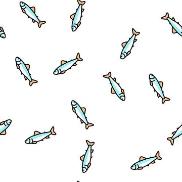 Parr salmon vector seamless pattern Stockillustratie