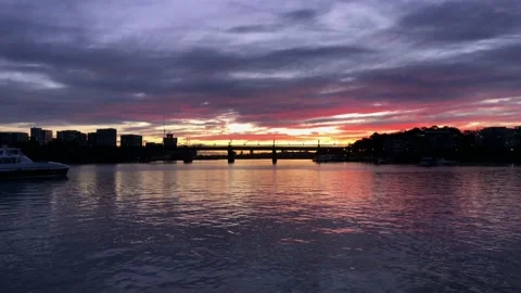 Parramatta River Sunset Stock Footage 130882651