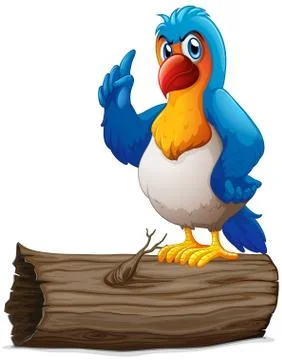 A parrot above a log Illustrazione stock
