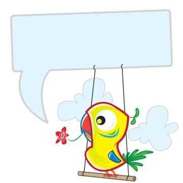 Parrot with balloon イラスト素材