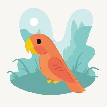 Parrot bird cartoon イラスト素材
