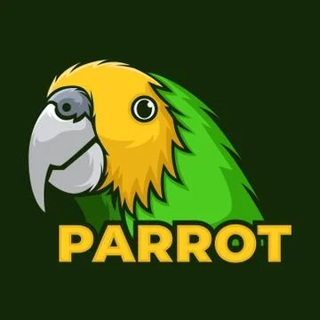 Parrot Bird Logo Sport Team. Mascot Parrot Cartoon Esport Symbol. Bird Wildli Stock Illustration