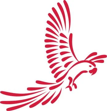 Parrot caligrahpy lines Illustrazione stock