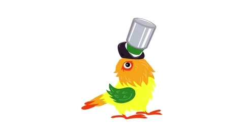 Parrot with can icon animation Stock Footage 152564019
