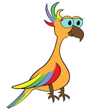 Parrot cartoon vector illustration Stock Illustration