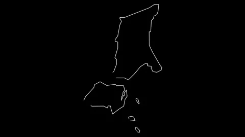 Parrot Cay district map of Turks and Caicos Islands outline animation Video stock 249163047