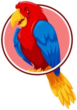 A parrot in circle template イラスト素材