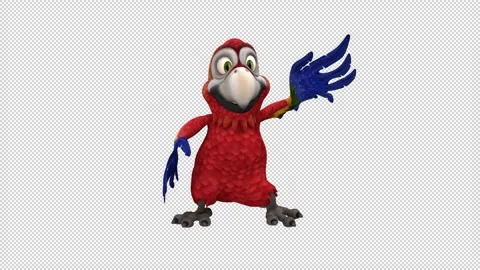 Parrot dance - 3d render looped with alpha channel. Stock Footage 262956949