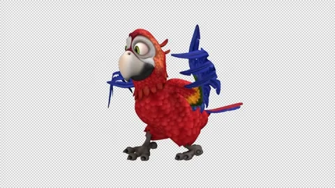 Parrot dance - 3d render looped with alpha channel. Stock Footage 262957267