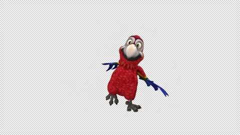Parrot dance - 3d render looped with alpha channel. Stock Footage 262957392