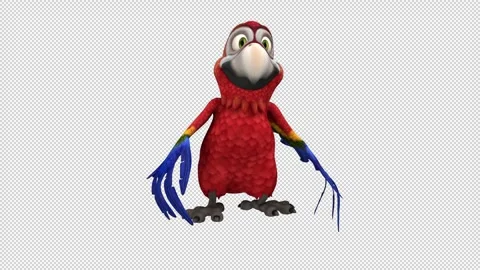 Parrot dance - 3d render looped with alpha channel. Stock Footage 262957763