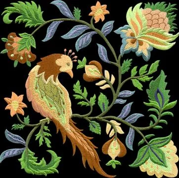 Parrot Embroidary Stock Photos
