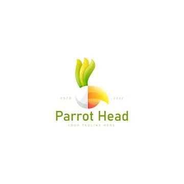 Parrot head gradient logo design icon illustration Stock Illustration