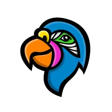 Parrot Head Mascot Illustrazione stock