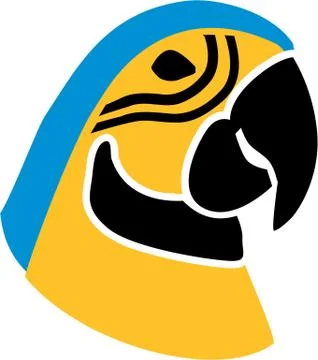 Parrot head retro Illustrazione stock
