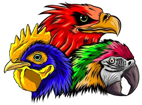 Parrot head vector illustration logo icon art イラスト素材