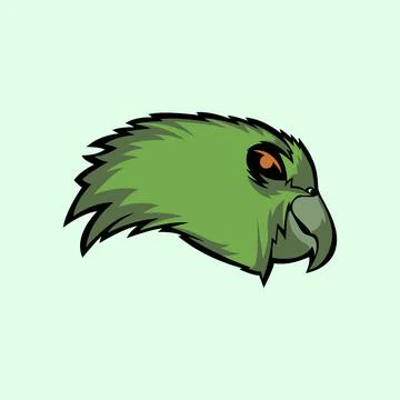 Parrot head vector illustration logo Stock Illustration