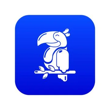 Parrot icon blue vector 스톡 일러스트