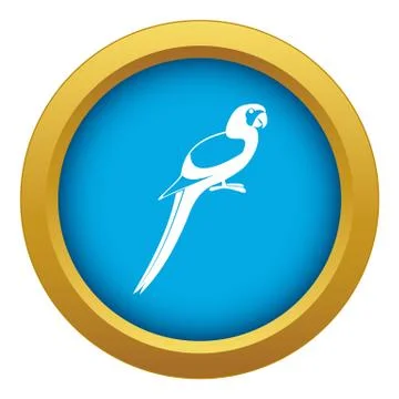 Parrot icon blue vector isolated 스톡 일러스트