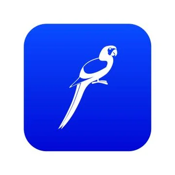 Parrot icon digital blue Illustrazione stock
