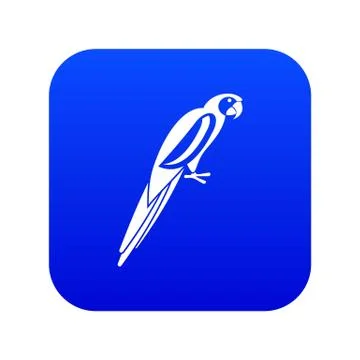 Parrot icon digital blue Stock Illustration