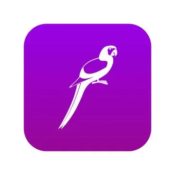 Parrot icon digital purple 스톡 일러스트