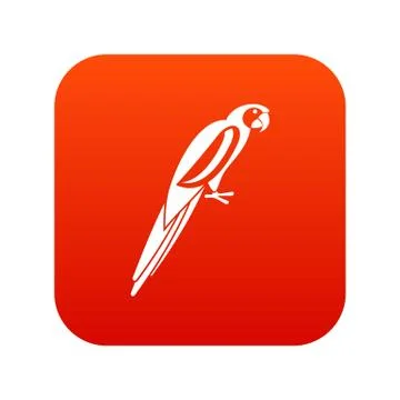 Parrot icon digital red Stock Illustration