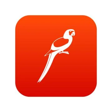 Parrot icon digital red Illustrazione stock