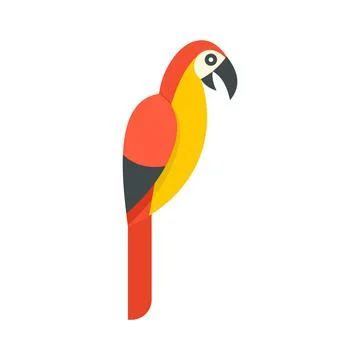 Parrot icon flat isolated Stock Illustration