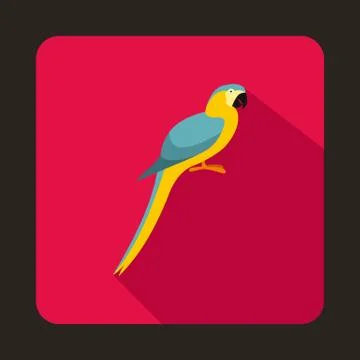 Parrot icon, flat style Illustrazione stock