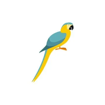 Parrot icon in flat style Illustrazione stock