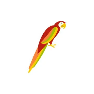 Parrot icon in flat style Illustrazione stock