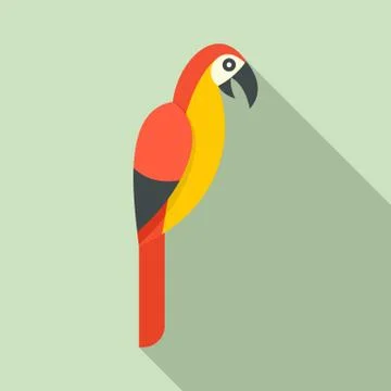 Parrot icon, flat style Stock Illustration