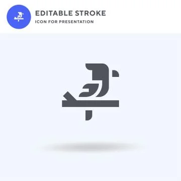 Parrot icon vector, filled flat sign, solid pictogram isolated on white, logo Stock Illustration